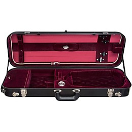 Bobelock Fiberglass Oblong Suspension Violin Case 4/4 Size Black Exterior, Wine Interior