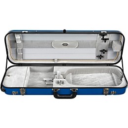 Bobelock Fiberglass Oblong Suspension Violin Case 4/4 Size Blue Exterior, Gray Interior