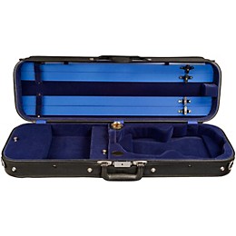 Bobelock Economy Student Oblong Suspension Violin Case 4/4 Size Black Exterior, Blue Interior