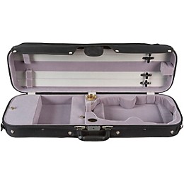 Bobelock Economy Student Oblong Suspension Violin Case 4/4 Size Black Exterior, Gray Interior