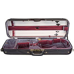Bobelock Corregidor Professional Oblong Suspension Violin Case 4/4 Size Black Exterior, Smokey Red