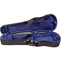 Bobelock Slim-Shaped Woodshell Suspension Violin Case 4/4 Size Black Exterior, Blue Interior