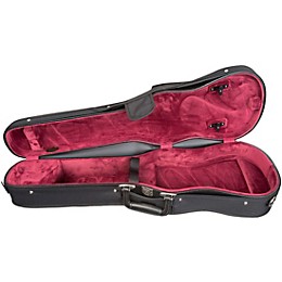 Bobelock Slim Shaped Woodshell Suspension Violin Case 4/4 Size Black Exterior, Wine Interior