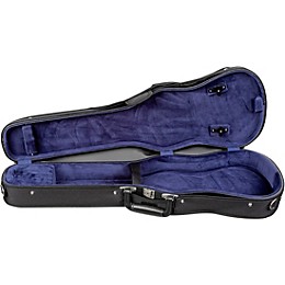 Bobelock Slim Shaped Woodshell Violin Case 4/4 Size Black Exterior, Blue Interior