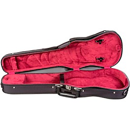 Bobelock Slim Shaped Woodshell Violin Ca... Bobelock Slim Shaped Woodshell Violin Case 1/2 Size Black Exterior, Wine Interior