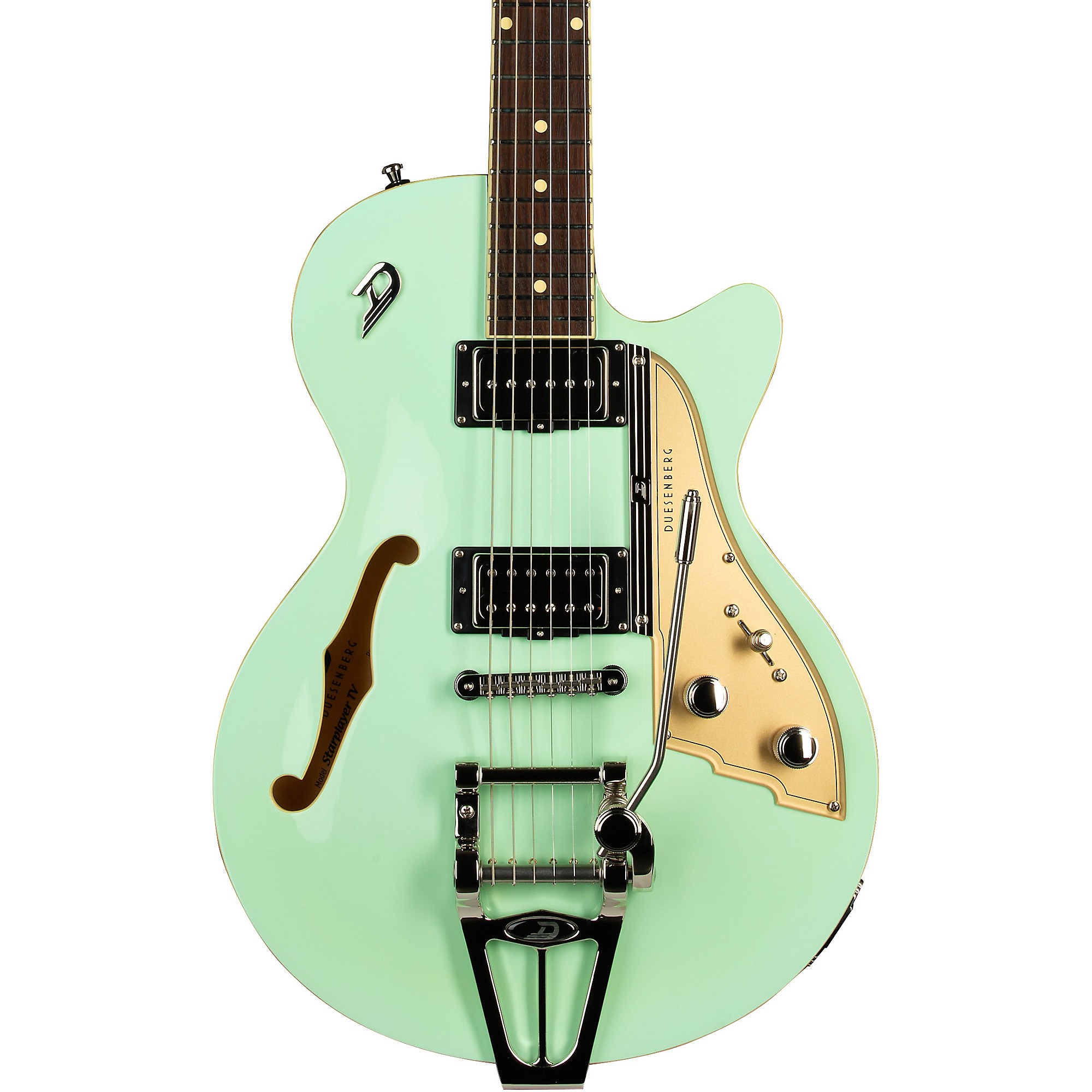 ギター Duesenberg Starplayer TV SurfGreen Platinum Duesenberg Starplayer TV Semi-Hollow Electric Guitar