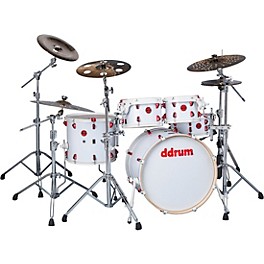 ddrum Hybrid Player 5-Piece Acoustic-Electric Shell Pack White/Red