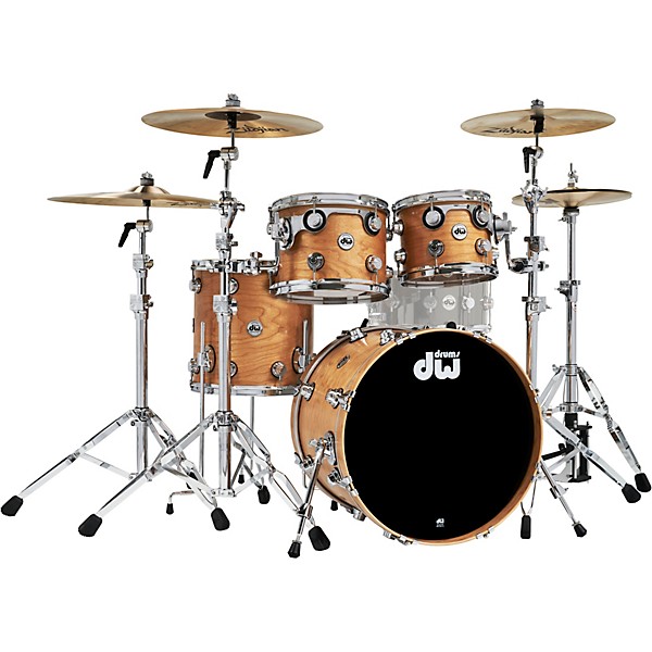 DW 4-Piece Collectors Series Cherry Shell Pack With Chrome Hardware Satin Natural