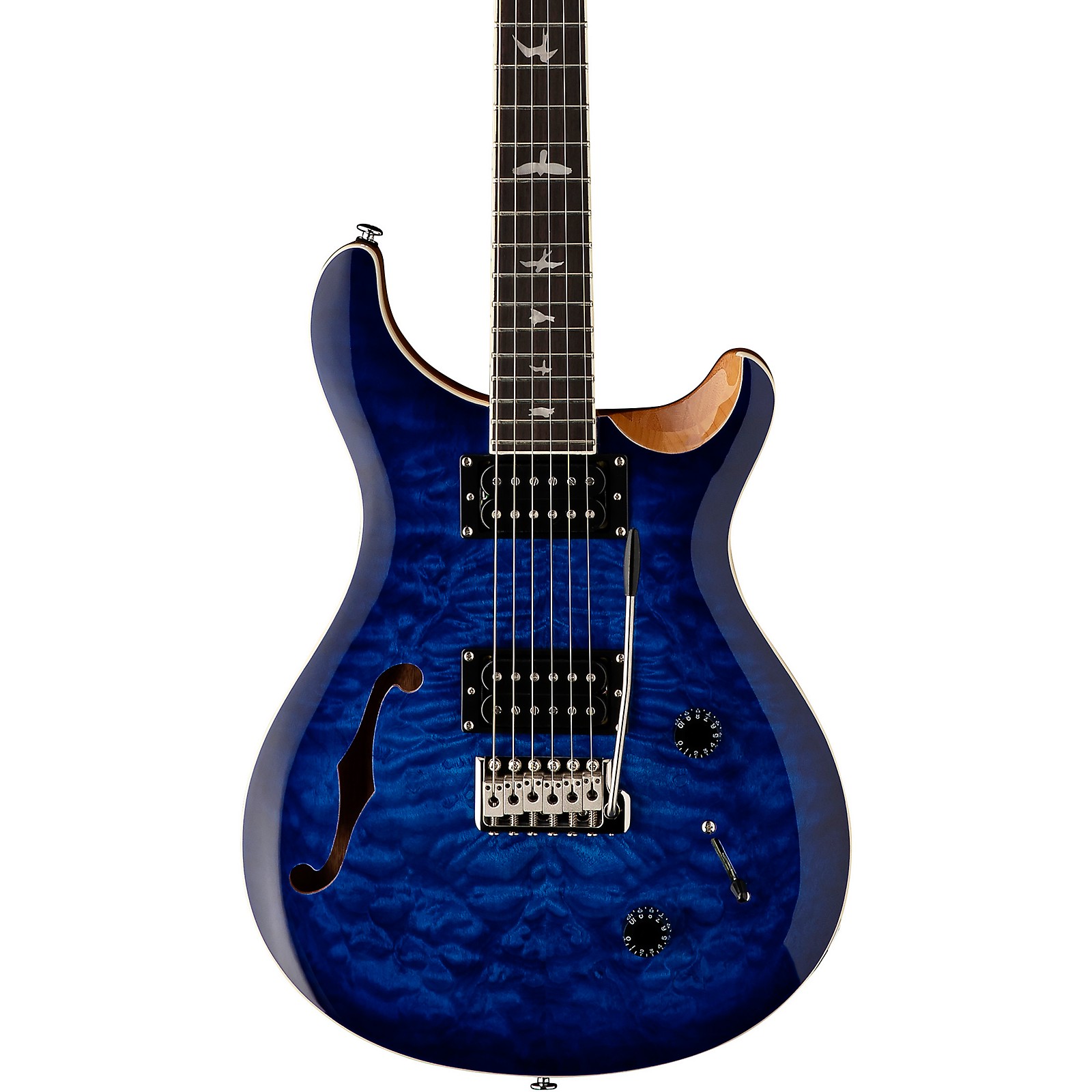 PRS SE Custom 22 Semi-Hollow Quilt-Top Limited-Run Electric Guitar Faded  Blue Burst