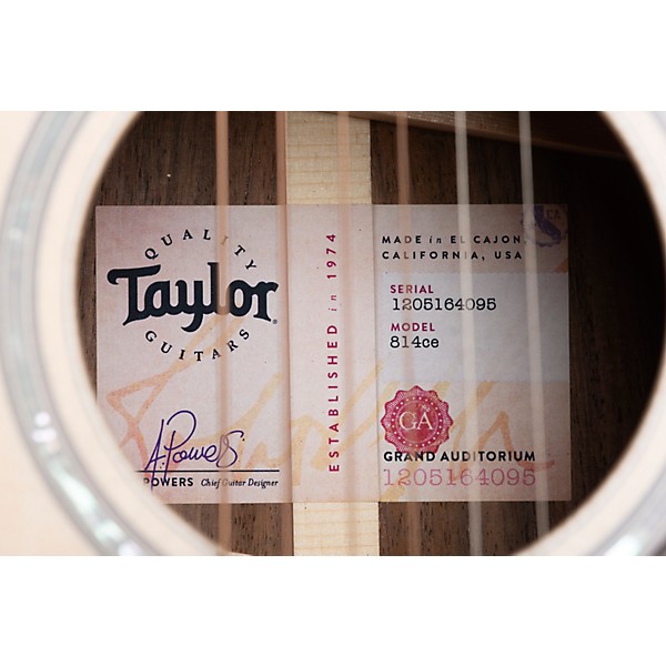 Taylor 814ce V-Class Grand Auditorium Acoustic-Electric Guitar Natural