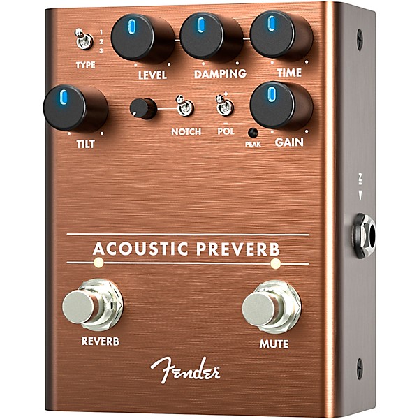 Fender Acoustic Preverb Preamp/Reverb Effects Pedal Copper