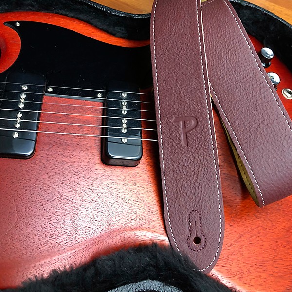 Perri's Leather Guitar Strap Burgundy 2 in.