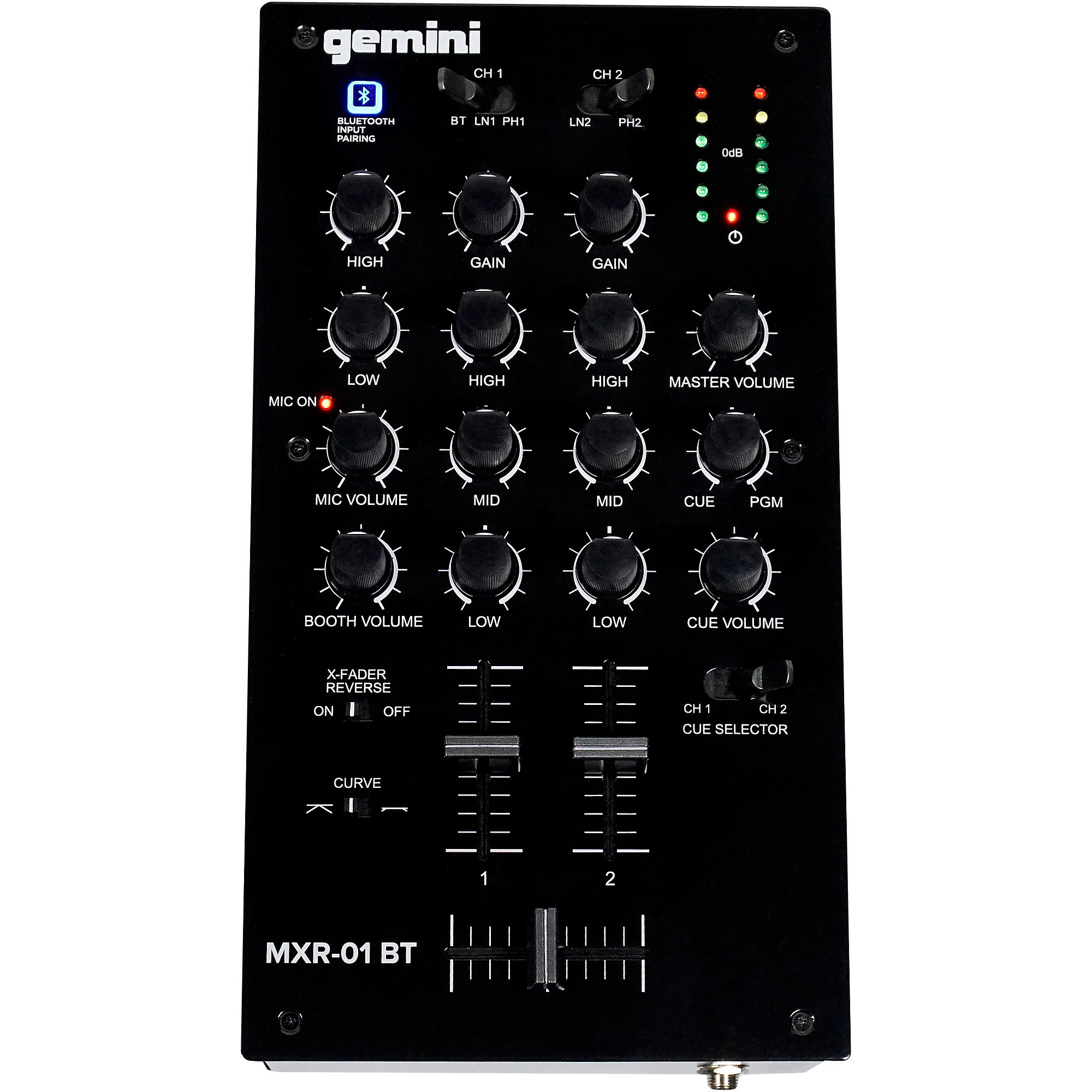 Gemini MXR-01BT 2 Channel Professional DJ Mixer With Bluetooth