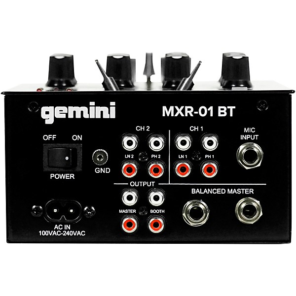 Gemini MXR-01BT 2 Channel Professional DJ Mixer With Bluetooth Input