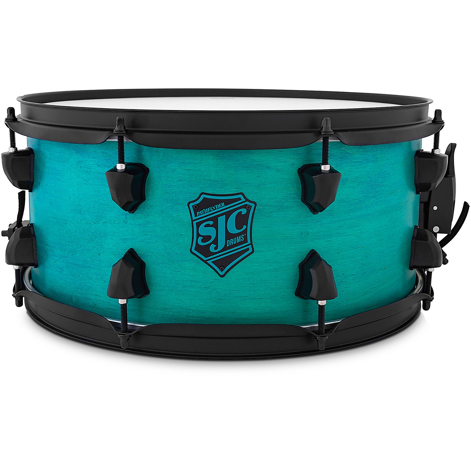 SJC Drums Pathfinder Snare Drum 14 x 6.5 in. Miami Teal Satin Guitar