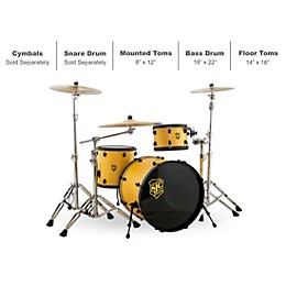 SJC Drums 3-Piece Pathfinder Shell Pack Cyber Yellow Satin