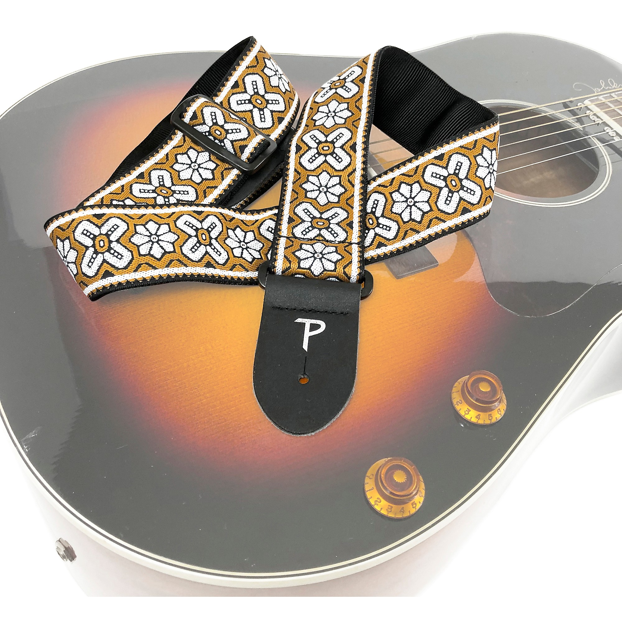 Noord-Amerika Gemaakt Patterned Guitar Strap Dunlop D67-02YE - Sangle Guitare Jacquard Fillmore Yellow 710137085305 Jim Dunlop Jacquard Sangle Guitare Mixte (lot De 1 En Dunlop Jacquard Strap