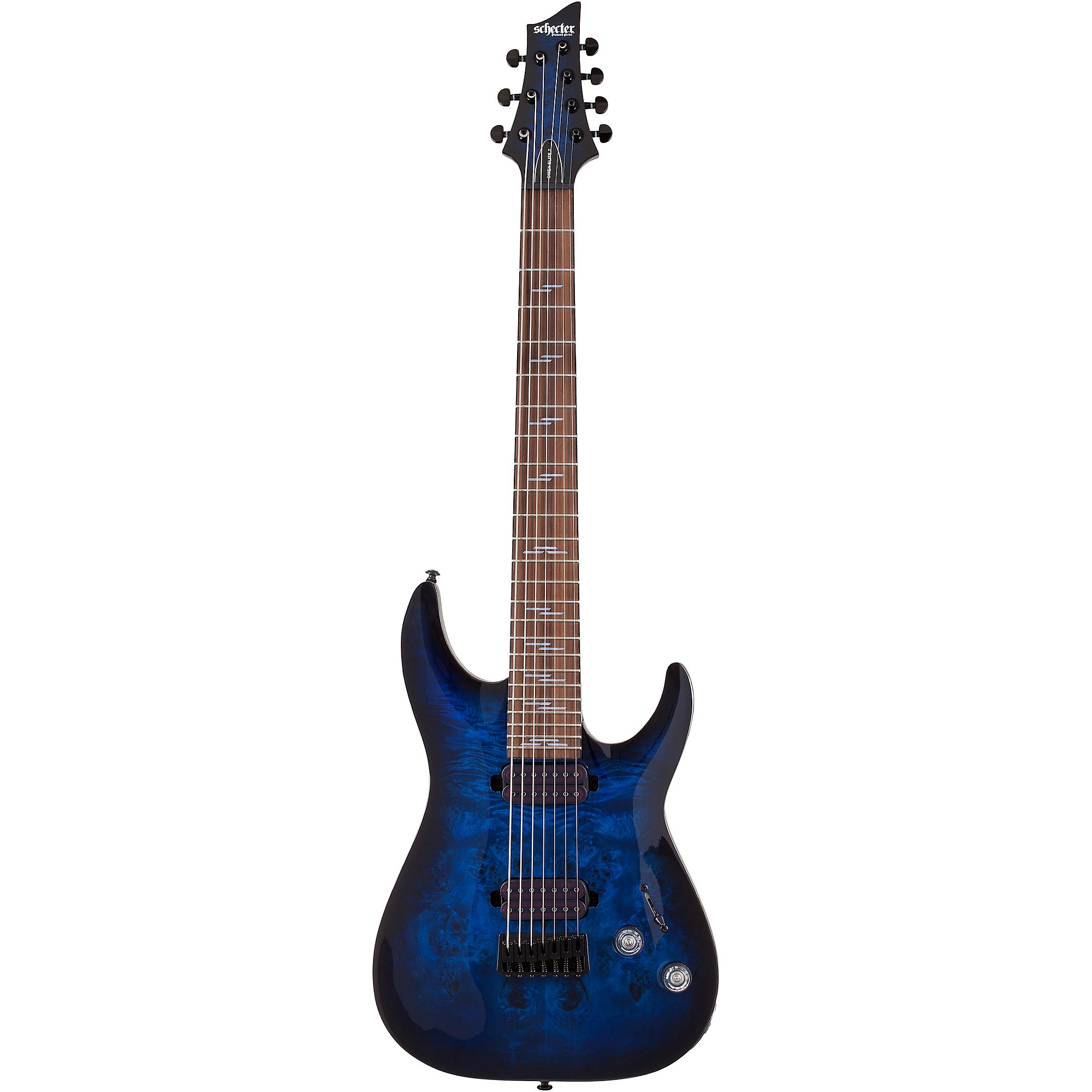 Schecter Guitar Research Omen Elite 7-String Electric Guitar See-Thru Blue  Burst | Guitar Center