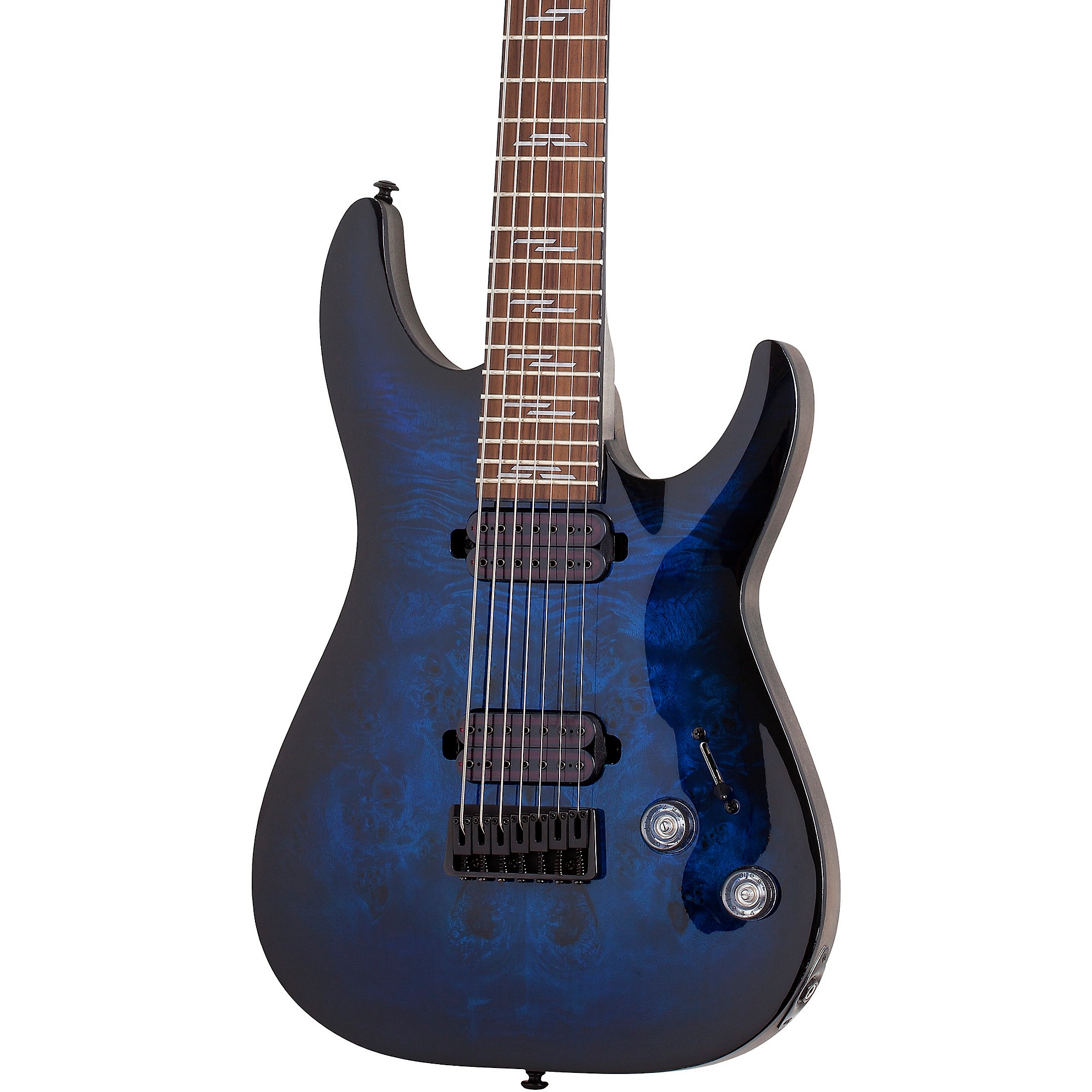 Schecter Guitar Research Omen Elite 7-String Electric Guitar See-Thru Blue  Burst | Guitar Center