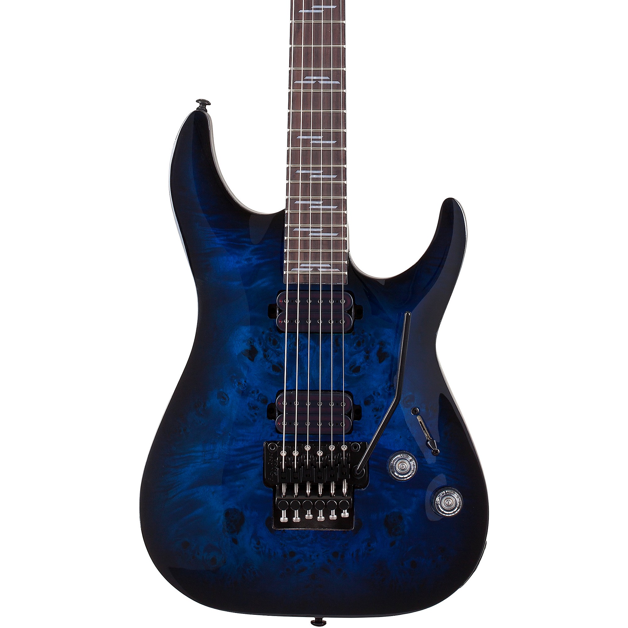 Schecter Guitar Research Omen Elite-6 FR Electric Guitar See-Thru Blue Burst