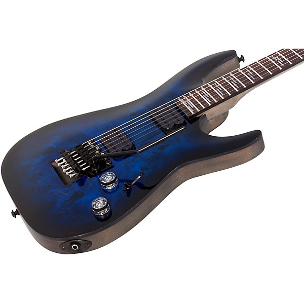 Schecter Guitar Research Omen Elite-6 FR Electric Guitar See-Thru Blue Burst