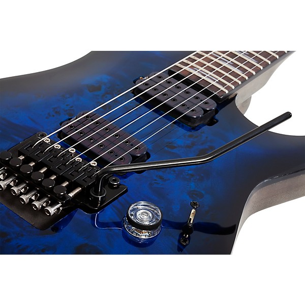 Schecter Guitar Research Omen Elite-6 FR Electric Guitar See-Thru Blue Burst