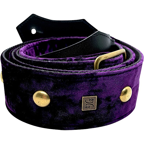 Get'm Get'm Rolling Stone Guitar Strap Purple Crushed Velvet 2 in.