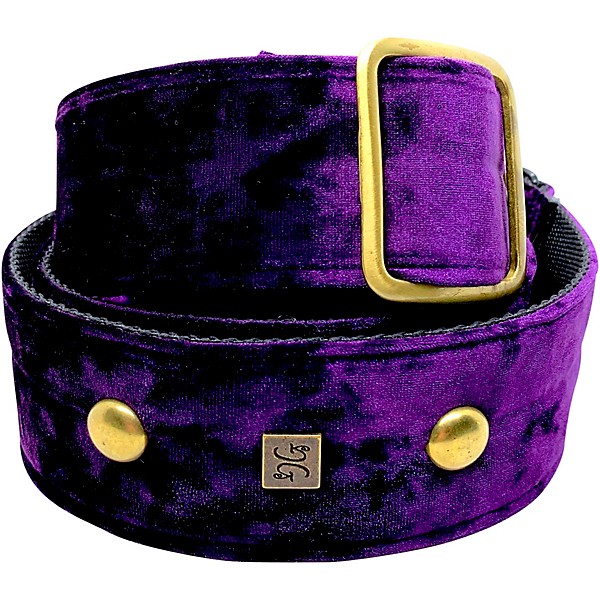 Get'm Get'm Rolling Stone Guitar Strap Purple Crushed Velvet 2 in.