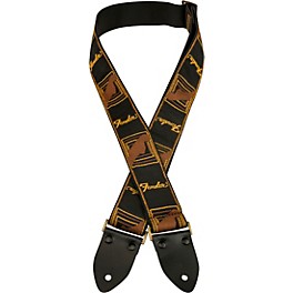 Fender Legacy Monogrammed Guitar Strap Black, Yellow, and Brown 2 in.