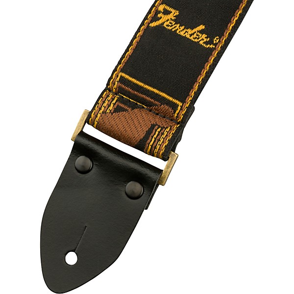 Fender Legacy Monogrammed Guitar Strap Black, Yellow, and Brown 2 in.