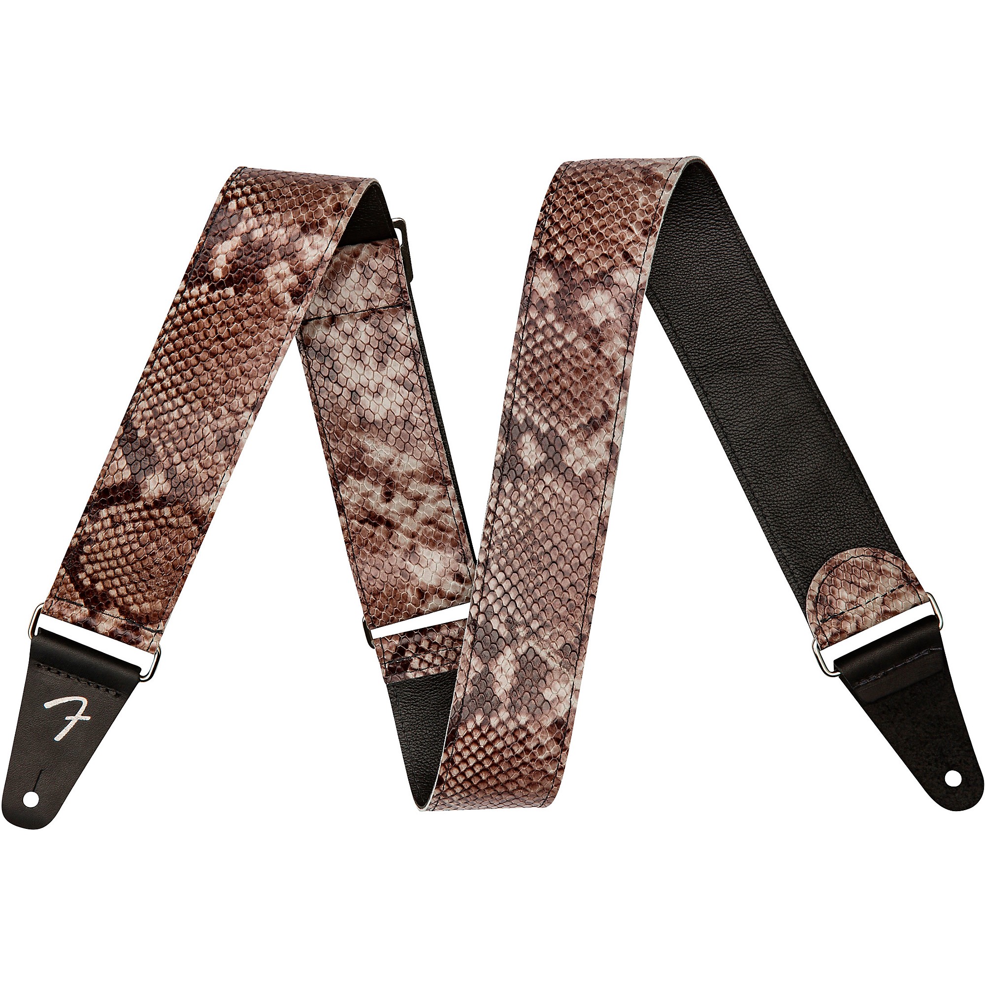 Perri's 2 Faux Snake Guitar Strap White and Black 2 in.