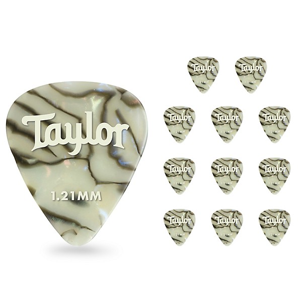 Taylor Celluloid 351 Picks, Abalone 1.21 mm 12 Pack