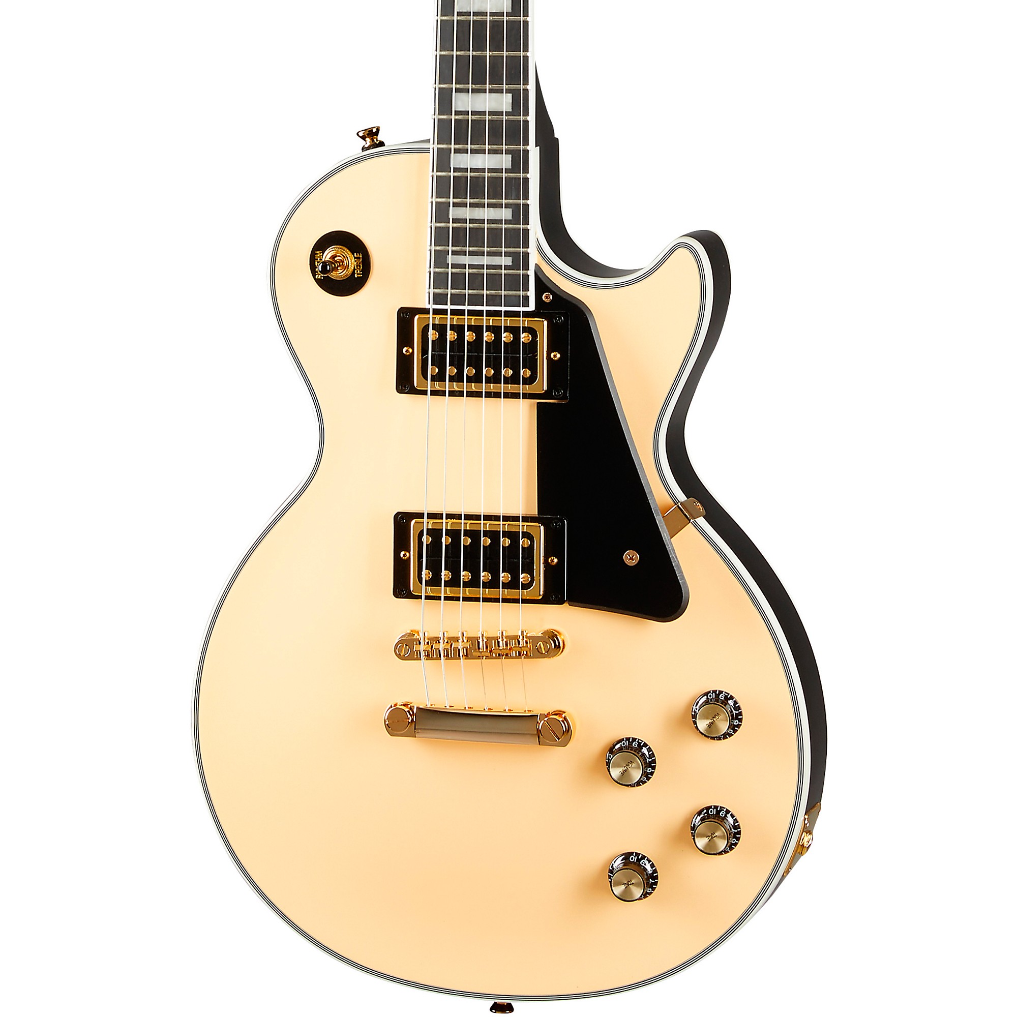 Epiphone Les Paul Custom Blackback Limited-Edition Electric Guitar Antique  Ivory | Guitar Center