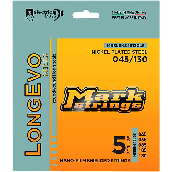 Markbass Longevo Series Nano Film Electric Bass Nickel Plated Steel 5 Strings (45 - 130) Medium Gauge