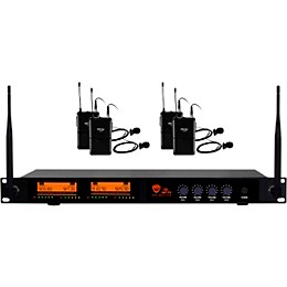 Nady Nady DW-44 Quad Digital Wireless Lapel Microphone System with Four Fixed UHF Frequencies with QPSK Modulation