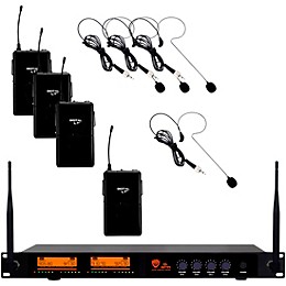 Open Box Nady DW-44 Quad Digital Wireless System with Headset Microphone Level 1  Black