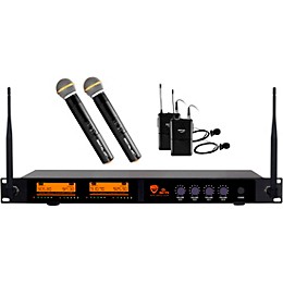 Nady DW-44 Quad Digital Wireless Combo System with Two Handheld & Two Lapel Microphones