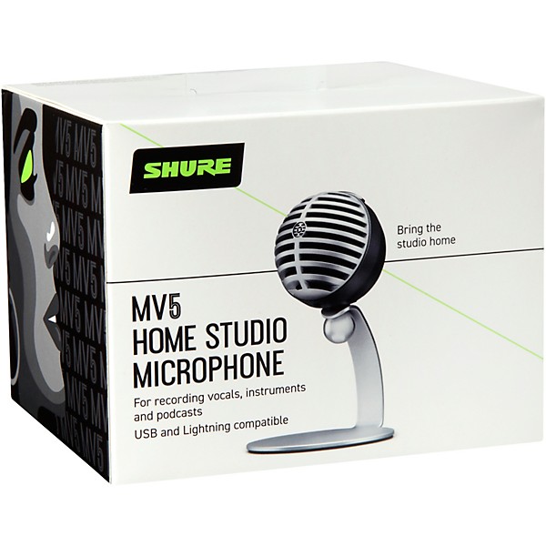 Shure MV5 Home Studio Microphone Silver