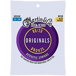 Martin M150 Originals 80/20 Medium Acoustic Guitar Strings Medium (13-56)