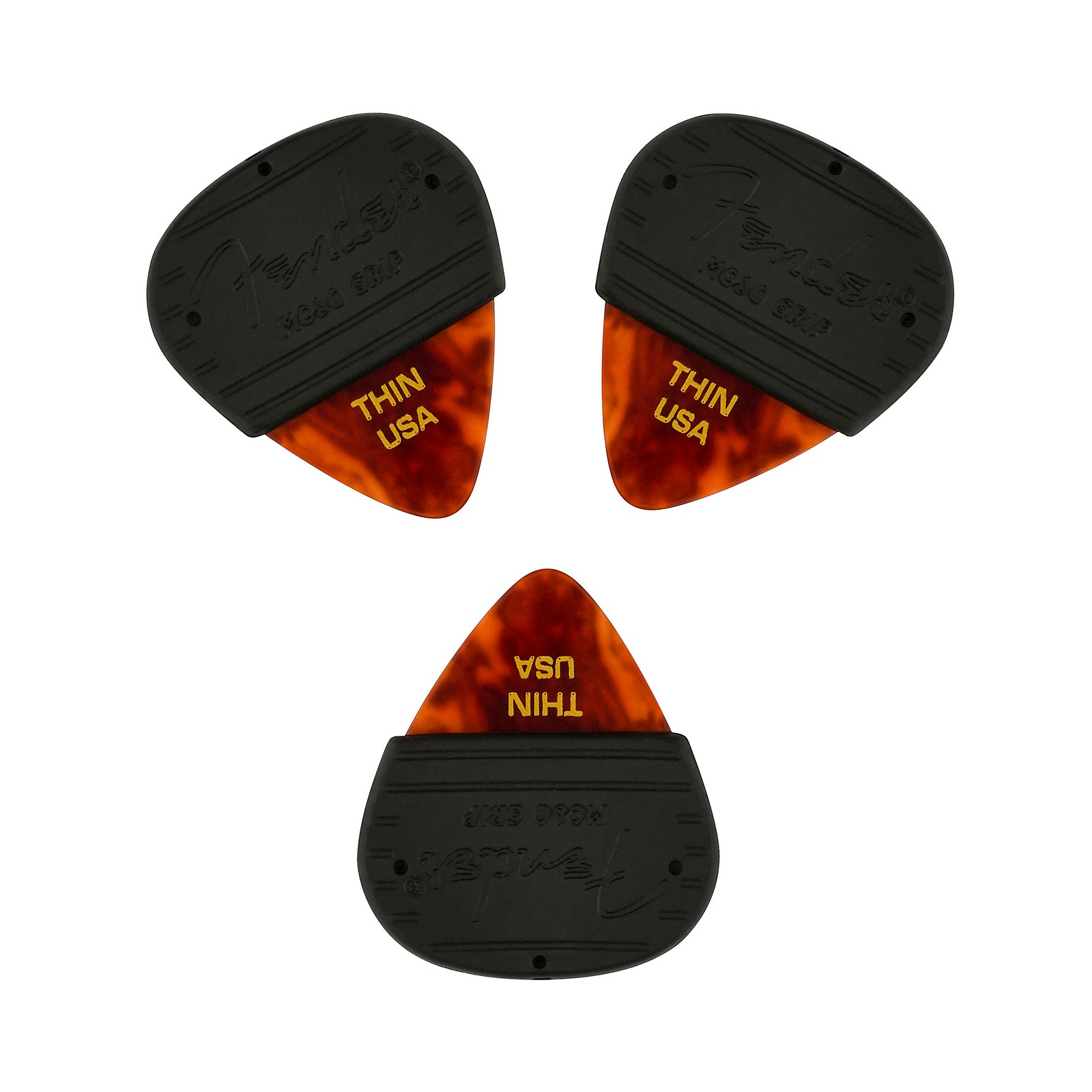Fender Mojo Grip Picks, Zelluloid, Gr&ouml;&szlig;e M, 3er-Pack, Schildpatt