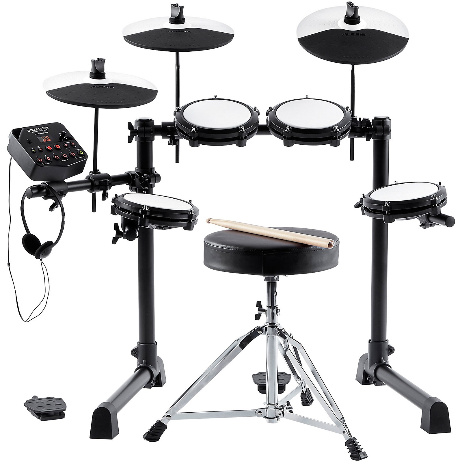 Acoustic Drum Kit Sounds & RockJam DP-001 Adjustable Drum Stool Drum Throne with Padded Seat Alesis CompactKit 7 Tabletop Electric Drum Set with 265 Electronic 