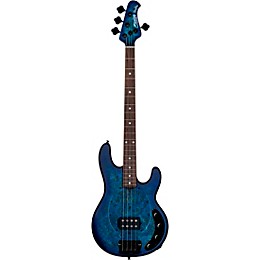 Open Box Sterling by Music Man StingRay Ray34 Burl Top Rosewood Fingerboard Electric Bass Level 2 Neptune Blue Satin 197881058838