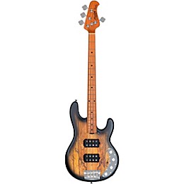 Sterling by Music Man StingRay Ray34HH Spalted Maple Top Maple Fingerboard Electric Bass Guitar Natural Burst Satin