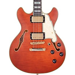 Open Box D'Angelico Deluxe Series Mini DC with USA Seymour Duncan Humbuckers Limited-Edition Semi-Hollow Electric Guitar Level 2 Matte Walnut 194744285103