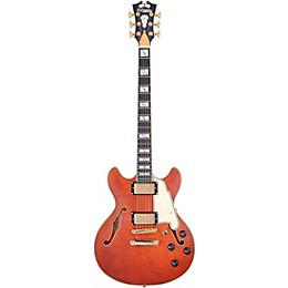Open Box D'Angelico Deluxe Series Mini DC with USA Seymour Duncan Humbuckers Limited-Edition Semi-Hollow Electric Guitar Level 2 Matte Walnut 194744285103