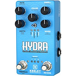 Open Box Keeley Hydra Stereo Reverb & Tremolo Effects Pedal Level 1 Rich Blue