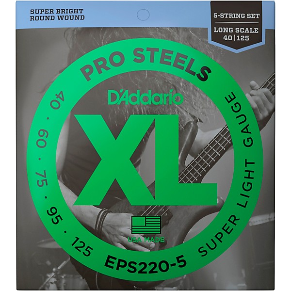 D'Addario EPS220-5 5-String Super Light, Long Scale