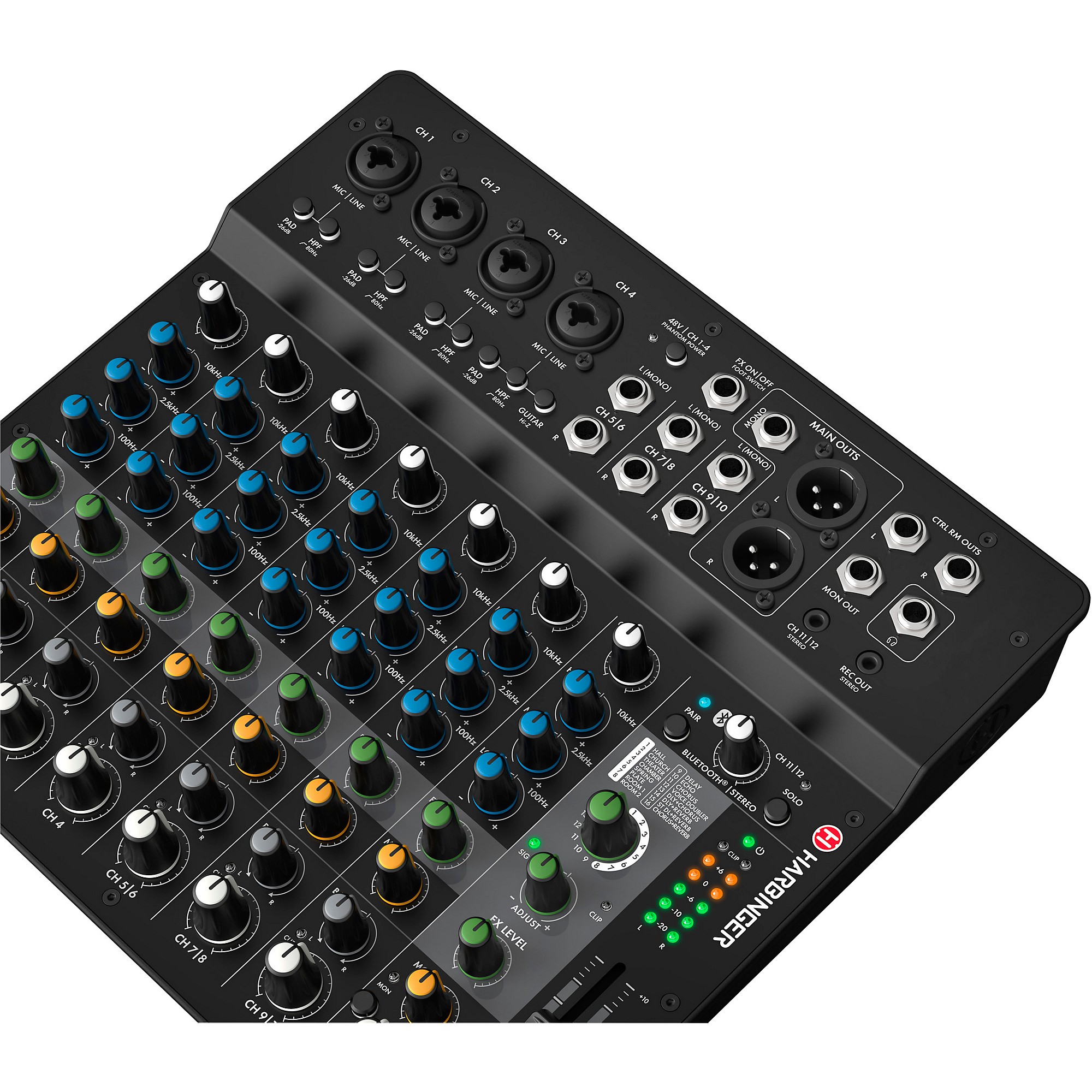 Harbinger LV12 12-Channel Analog Mixer With Bluetooth & FX