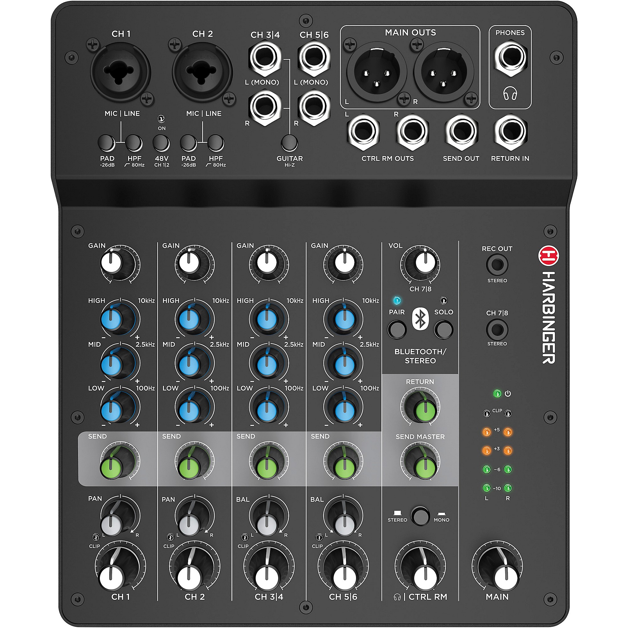 Harbinger LV8 8-Channel Mixer with Bluetooth®