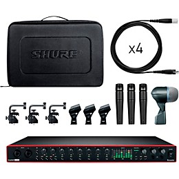 Shure Drummer's Track Pack Bundle With Focusrite Scarlett 18i20 and Shure DMK57-52 Drum Microphone Kit